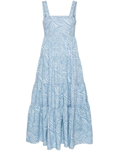 Ярусное платье миди с зебровым принтом, синий Michael michael kors