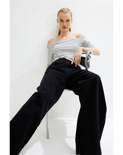 Рубашка из джерси с открытыми плечами, белый H&m