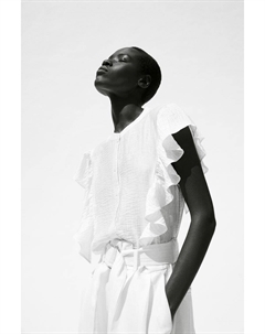 Блузка с воланами, белый H&m