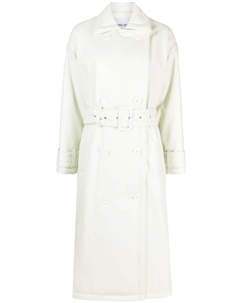 Двубортный тренч Emily с поясом, зеленый Stand studio