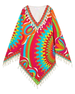 Платье-кафтан мини с принтом Bersaglio, красный Pucci