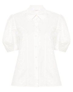 Поплиновая рубашка с вышивкой, белый Chloe