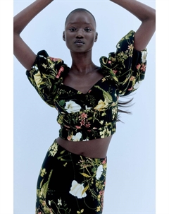 Укороченная блузка, черный H&m