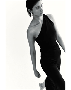 Трикотажное платье на одно плечо, черный H&m