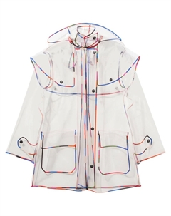 Прозрачный дождевик с капюшоном, белый Pucci