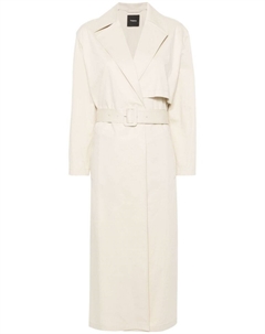 Твиловый тренч макси, бежевый Theory