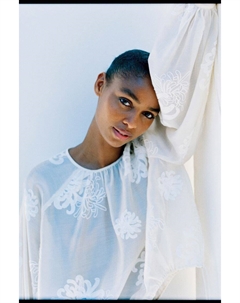 Вышитая блузка, бежевый H&m