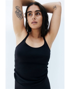 Майка в рубчик, черный H&m