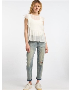 Блузка с короткими рукавами, белый Dreimaster