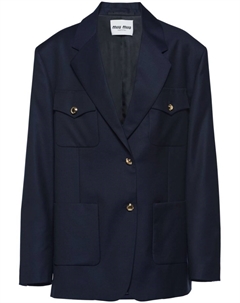 Однобортный блейзер, синий Miu miu