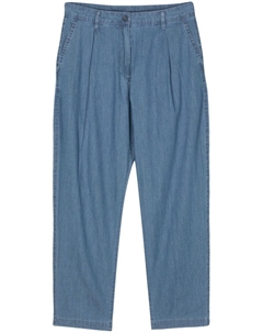 Зауженные брюки из ткани шамбре, синий Aspesi