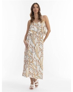Платье макси с принтом по всей поверхности, белый Faina