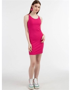 Мини-Платье из трикотажа в рубчик., розовый Mymo