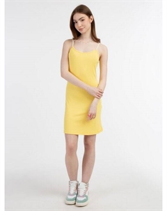 Мини-Платье из трикотажа в рубчик., желтый Mymo
