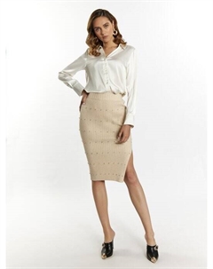 Вязаная юбка со стразами, бежевый Faina