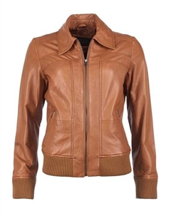 Кожаный пиджак, коричневый Jcc