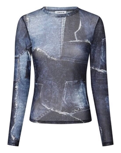 Рубашка с длинным рукавом, синий Edited