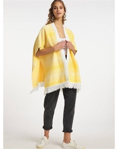 Вяжем пончо, желтый Izia