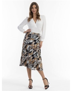 Юбка-Миди с принтом по всей поверхности, черный Faina