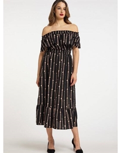 Платье макси с принтом по всей поверхности, черный Faina