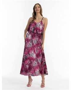 Платье макси с животным принтом, розовый Faina