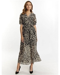 Платье макси с зебровым принтом, бежевый Faina