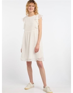 Платье миди с рюшами, белый Dreimaster