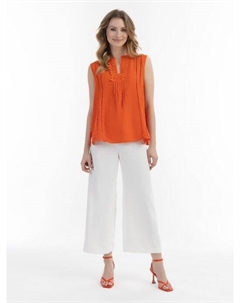Топ блузки с кружевом, оранжевый Usha
