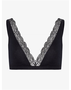Мягкий бюстгальтер с чашками из хлопкового кружева, черный Hanro