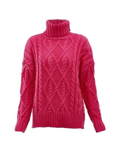 Свитер с высоким воротом, фуксия Mymo