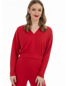 Укороченная рубашка с длинными рукавами, красный Faina