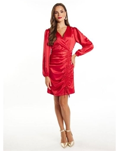 Атласное мини-платье, красный Faina