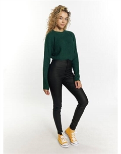 Вяжем укороченный свитер спицами, зеленый Mymo