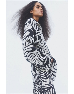 Льняная рубашка, черный H&m