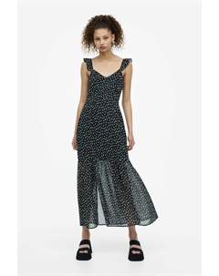 Шифоновое платье с открытой спиной, черный H&m