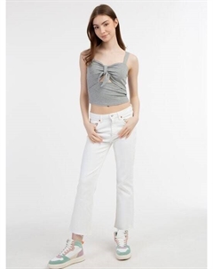 Топ с ремешками в рубчик, серый Mymo