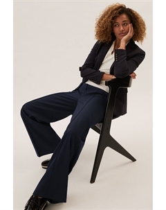 Брюки с широкими штанинами и завышенной талией, синий Marks & spencer