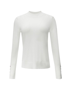 Тонкий вязаный свитер Sweater, белый Comma,