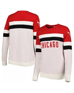 Женский пуловер-свитер Lusso Red/Cream Chicago Bulls Dominique Unbranded