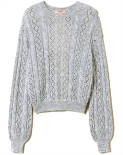 Джемпер фактурной вязки, серый Twinset