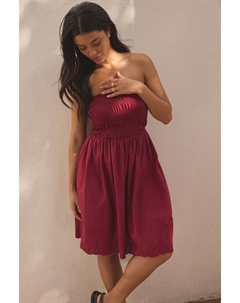 100% хлопок трикотаж бандо летнее платье с вышитым подолом, розовый Next