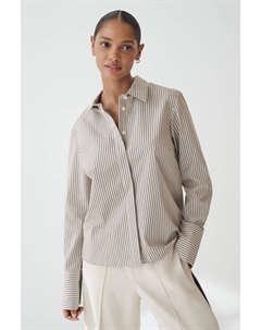 Приталенная рубашка с длинным рукавом и воротником, серый Next