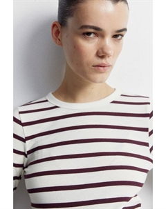 Рубашка из джерси в рубчик mama, белый H&m