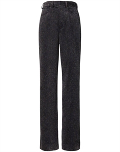 Широкие вельветовые брюки с завышенной талией, серый Tory burch