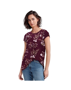 Женская туника больших размеров с присборами, цвет Midnight Berry Floral Ellos