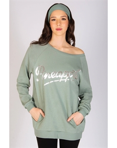 Женская толстовка оверсайз с изображением монстра, зеленый Pineapple