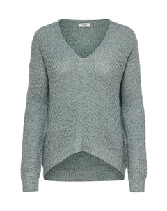 Вязаный джемпер с V образным вырезом, зеленый Jdy