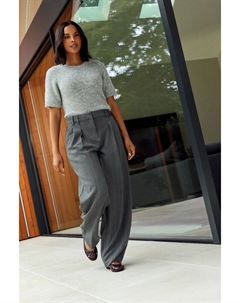 Прямые брюки в тонкую полоску, серый Next