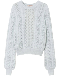 Джемпер фактурной вязки, синий Twinset