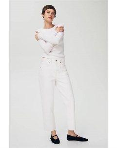 Прямые укороченные джинсы, белый H&m